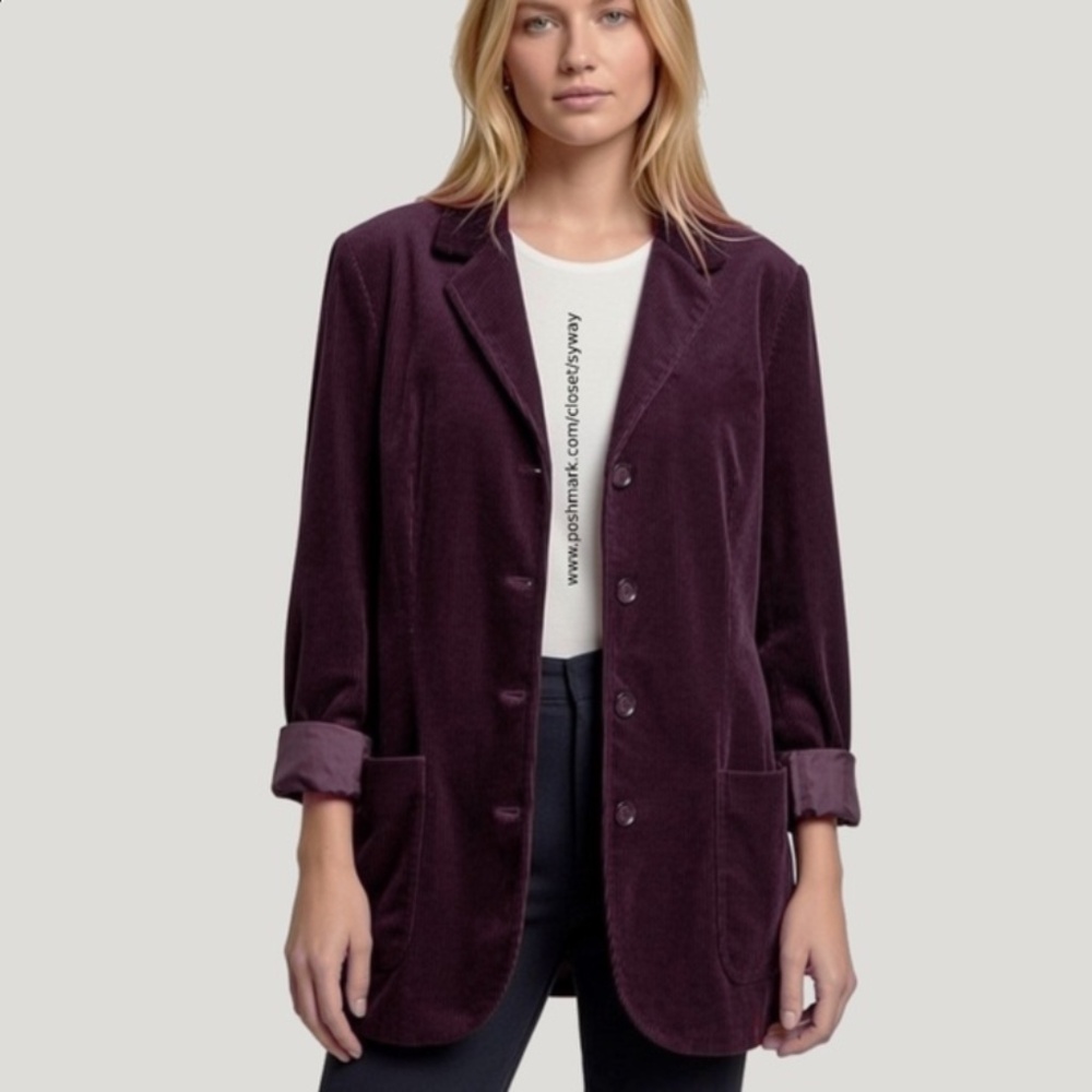 J. Jill Wide Wale Long Cotton Corduroy Shacket Jacket